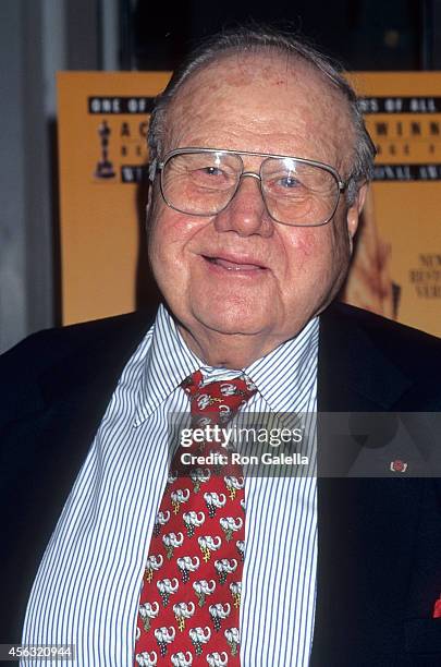 Businessman Samuel J. LeFrak attends the Screening of the Digitally Restored "The Garden of the Finzi-Continis" on November 4, 1996 at the Paris...