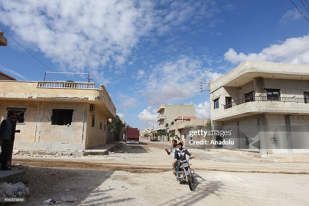 Houses damaged during the clashes between ISIL and Syrian Kurdish Armed Groups in Ayn Al-Arab