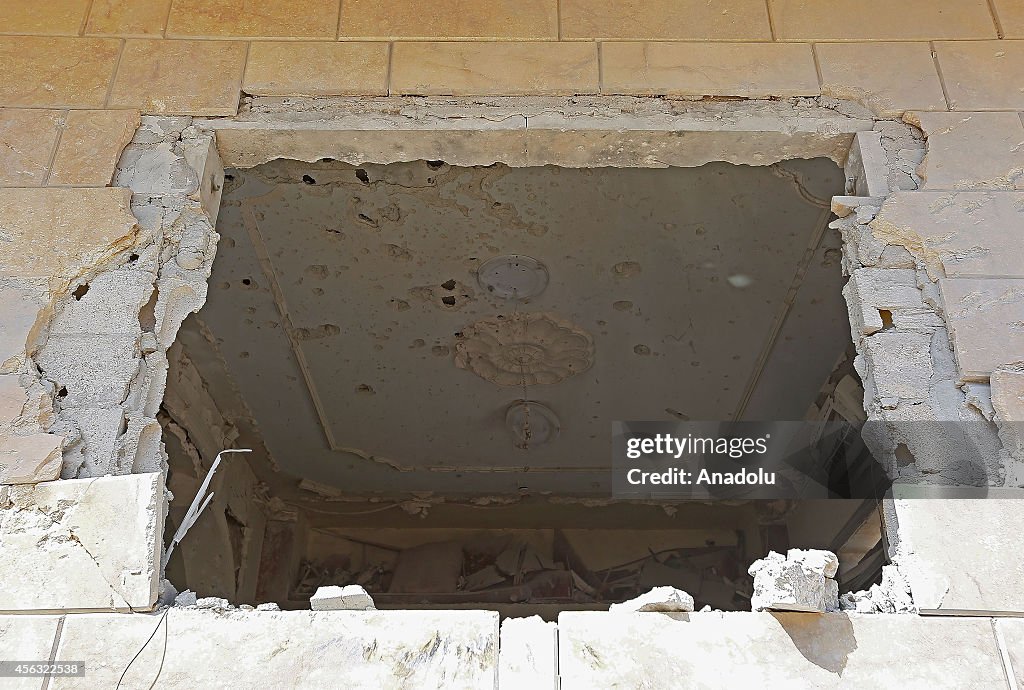 Houses damaged during the clashes between ISIL and  Syrian Kurdish Armed Groups in Ayn Al-Arab