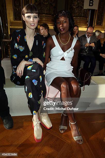 Coco Rocha and Shala Monroque attend the Stella McCartney show as part of the Paris Fashion Week Womenswear Spring/Summer 2015 on September 29, 2014...