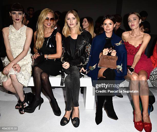 Coco Rocha, Rachel Zoe, Elena Perminova, Miroslava Duma and Ulyana Sergeenko attend the Giambattista Valli show as part of the Paris Fashion Week...