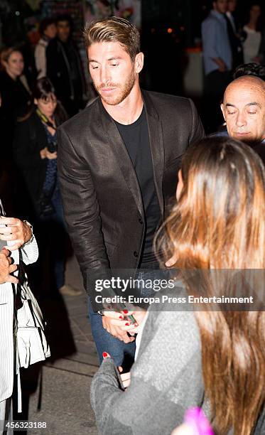 Sergio Ramos attends the memorial service for Real Madrid legend and honorary president Alfredo Di Stefano, who died aged 88 in July, 2014 at...