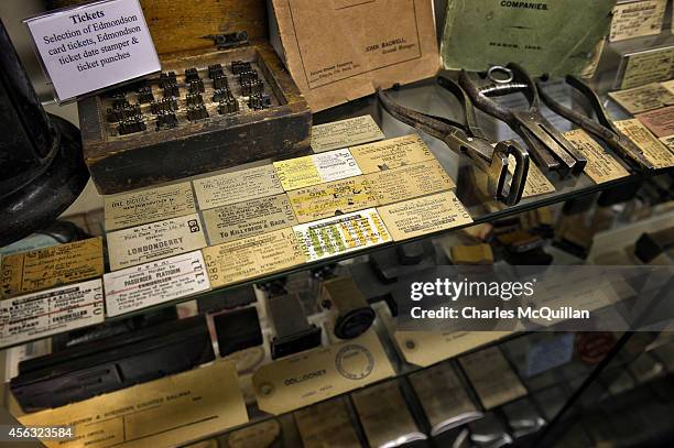 Some of the memorabilia on display at the Headhunters Barber Shop and Railway Museum on September 29, 2014 in Enniskillen, Northern Ireland....