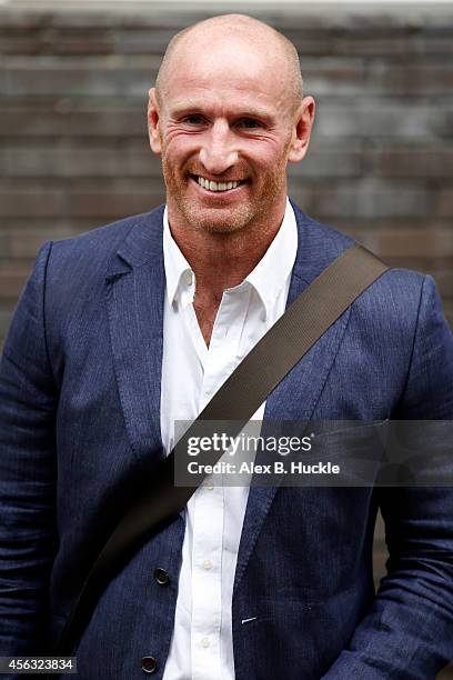 Gareth Thomas seen leaving the ITV Studios after an appearance on 'Loose Women' on September 29, 2014 in London, England. Photo by Alex Huckle/GC...