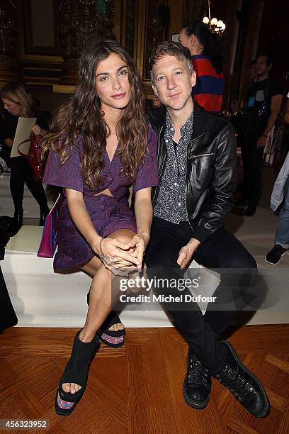 Elisa Sednaoui and Derek Blasberg attend the Stella McCartney show as part of the Paris Fashion Week Womenswear Spring/Summer 2015 on September 29,...