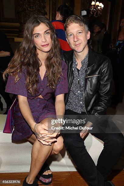 Elisa Sednaoui and Derek Blasberg attend the Stella McCartney show as part of the Paris Fashion Week Womenswear Spring/Summer 2015 on September 29,...
