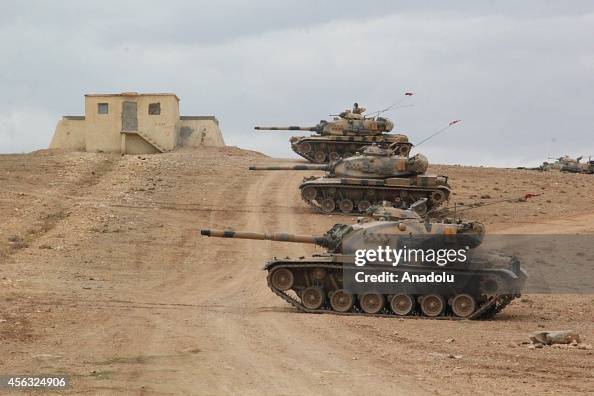 Turkish Army's tanks close to the Turkish - Syrian Border Turkish Army's tanks close to the Turkish - Syrian Border
