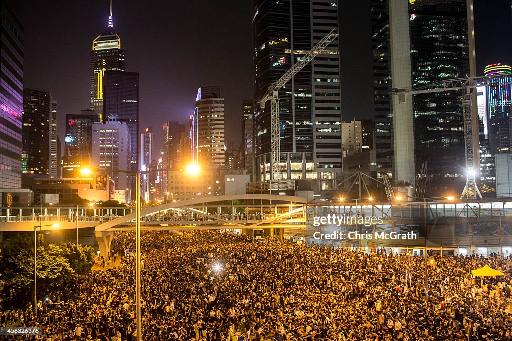 Pro Democracy Supporters Attempt To Bring Hong Kong To A Stand Still With Mass Rally