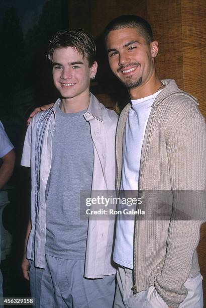 Actor David Gallagher and actor Adam LaVorgna attend the WB Television Upfront All-Star Party on May 14, 2002 at the Sheraton New York Hotel in New...