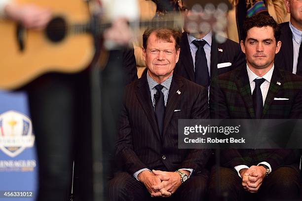 Team USA captain Tom Watson and Keegan Bradley during Opening Ceremony at The Gleneagles Hotel. Auchterarder, Scotland 9/25/2014 CREDIT: Robert Beck