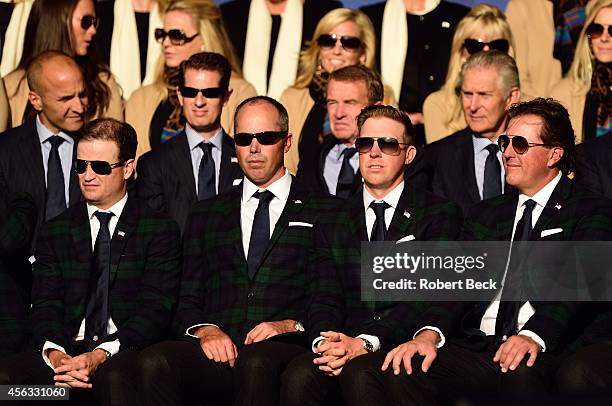 Team USA Zach Johnson, Matt Kuchar, Hunter Mahan, and Phil Mickelson during Opening Ceremony at The Gleneagles Hotel. Auchterarder, Scotland...