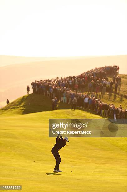 Team USA Rickie Fowler in action during Friday Fourball Matches on PGA Centenary Course at The Gleneagles Hotel. Auchterarder, Scotland 9/26/2014...