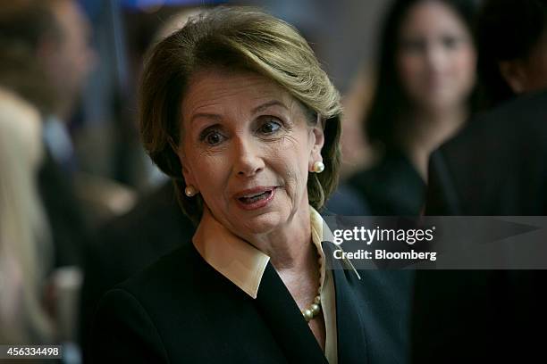 House Minority Leader Nancy Pelosi, a Democrat from California, speaks before an interview in New York, U.S., on Monday, Sept. 29, 2014. Pelosi...
