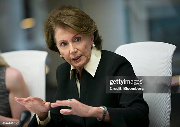 House Minority Leader Nancy Pelosi, a Democrat from California, speaks during an interview in New York, U.S., on Monday, Sept. 29, 2014. Pelosi...