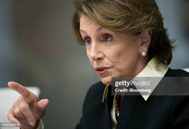 House Minority Leader Nancy Pelosi, a Democrat from California, speaks during an interview in New York, U.S., on Monday, Sept. 29, 2014. Pelosi...