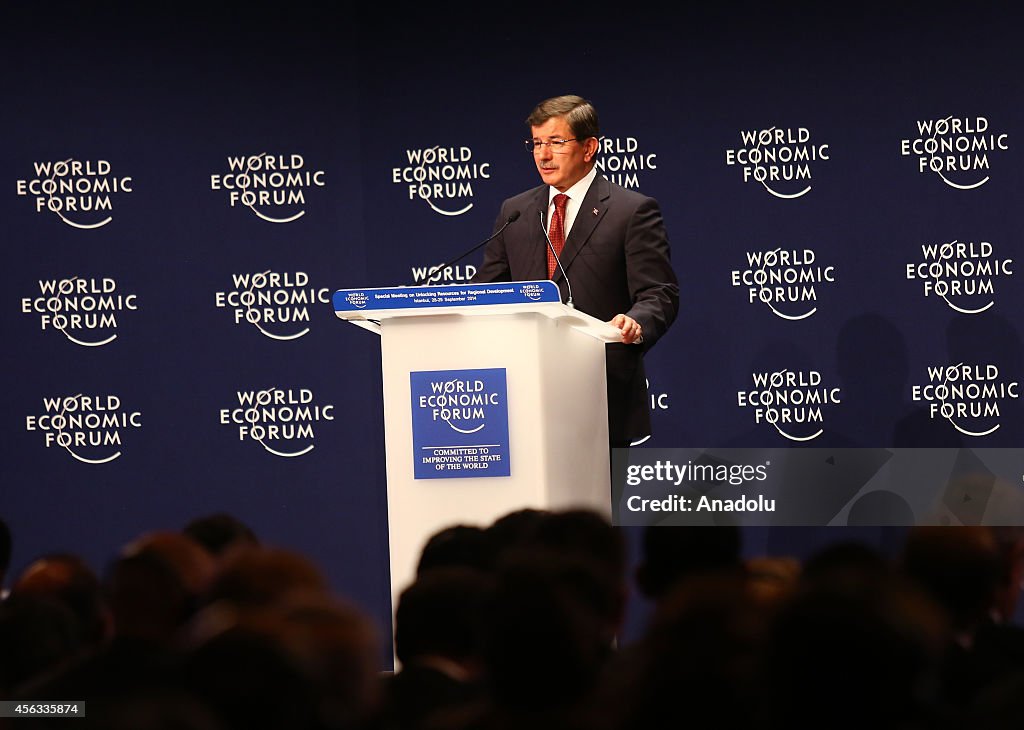 Turkish PM Davutoglu attends World Economic Forum in Istanbul