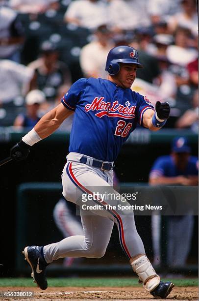 Brad Fullmer of the Montreal Expos bats against the Colorado Rockies at Coors Field on August 15, 1999 in Denver, Colorado.