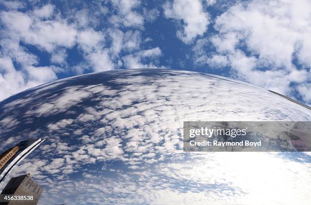 Anish Kapoor's Cloud Gate sculpture sits in Millennium Park on August 27, 2014 in Chicago, Illinois.
