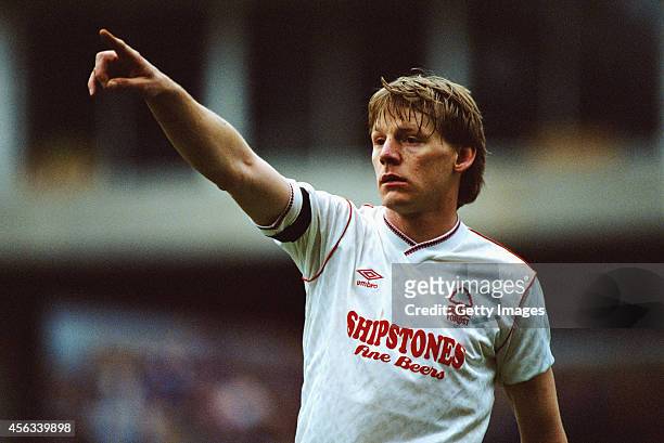 Nottingham Forest defender Stuart Pearce in action during a League Division One match between Arsenal and Nottingham Forest at Highbury on March 11,...