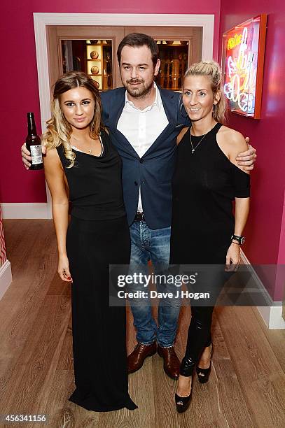 Dani Dyer, Danny Dyer and Joanne Mas attend a photocall for "We Still Kill The Old Way" at Ham Yard Hotel on September 29, 2014 in London, England.