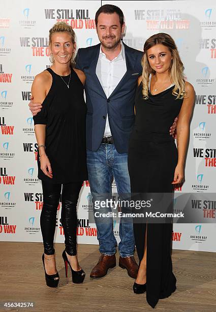 Joanne Mass, Danny Dyer and Dani Dyer attend a photocall for "We Still Kill The Old Way" at Ham Yard Hotel on September 29, 2014 in London, England.