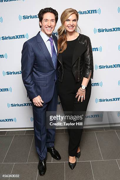 Joel Osteen and Victoria Osteen launch Joel Osteen Radio at SiriusXM Studios on September 29, 2014 in New York City.
