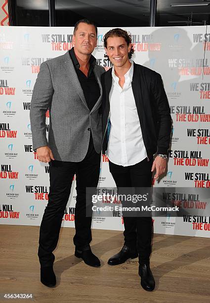 Craig Fairbrass and Son attend a photocall for "We Still Kill The Old Way" at Ham Yard Hotel on September 29, 2014 in London, England.