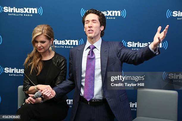 Victoria Osteen and Joel Osteen launch Joel Osteen Radio at SiriusXM Studios on September 29, 2014 in New York City.