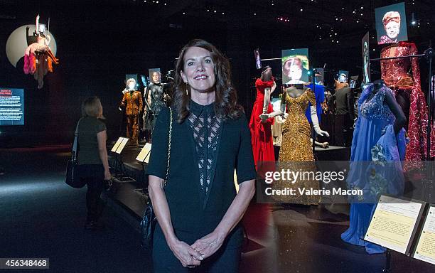 Deborah L. Scott poses at The Academy Of Motion Picture Arts And Sciences' Hollywood Costume Press Preview at Wilshire May Company Building on...