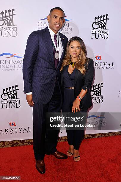 Former basketball player Grant Hill and Tamia attend the 29th Annual Great Sports Legends Dinner to benefit The Buoniconti Fund to Cure Paralysis at...