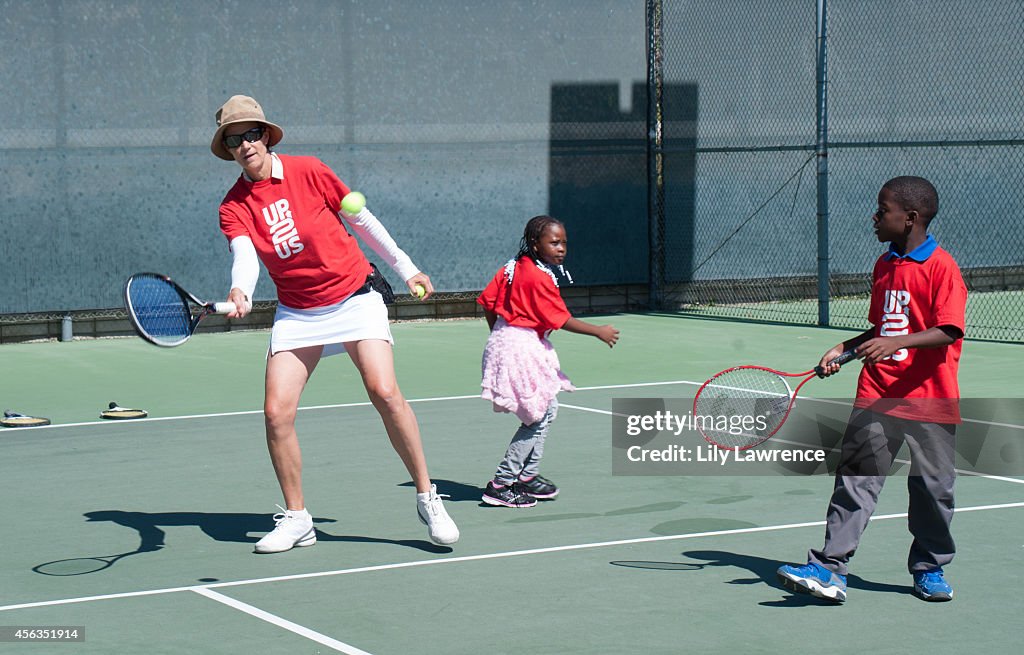 Up2Us Hosts Tennis Clinic For South LA Kids With Tennis Great Pam Shriver