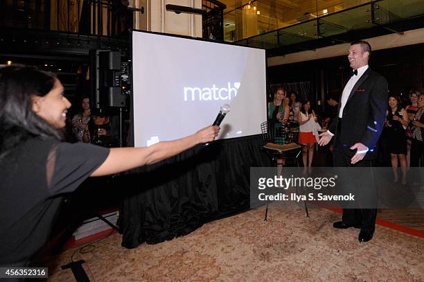 Bachelor speaks onstage at The Match Bachelor Showcase benefiting The American Heart Association hosted by Wendy Williams on September 29, 2014 in...