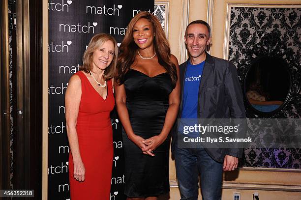 Dr. Helen Fisher, Wendy Williams and CEO of Match Inc. Sam Yagan attend The Match Bachelor Showcase benefiting The American Heart Association hosted...