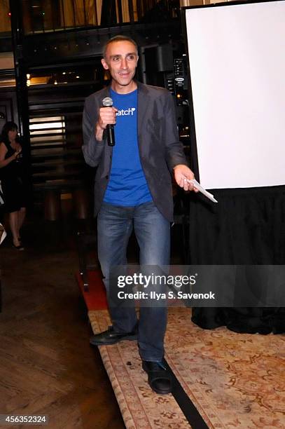 Of Match Inc. Sam Yagan speaks onstage at The Match Bachelor Showcase benefiting The American Heart Association hosted by Wendy Williams on September...