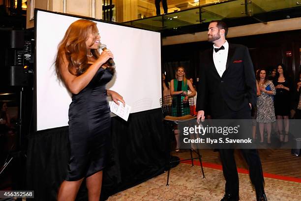 Wendy Williams interviews a bachelor onstage at The Match Bachelor Showcase benefiting The American Heart Association hosted by Wendy Williams on...