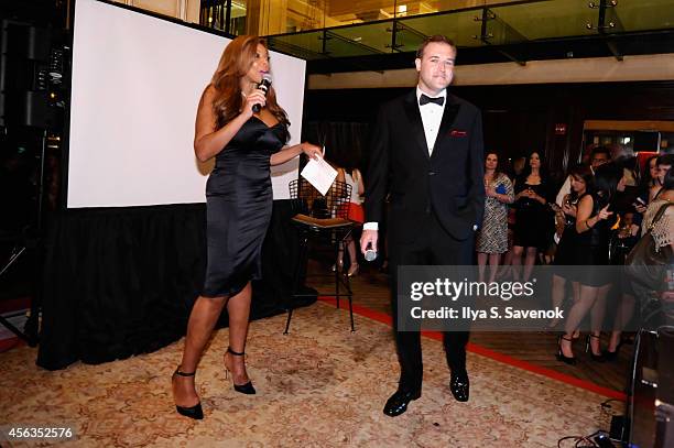 Wendy Williams interviews a bachelor onstage at The Match Bachelor Showcase benefiting The American Heart Association hosted by Wendy Williams on...