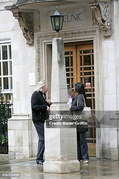 Barry Gibb and his wife Linda Gibb are seen on April 09, 2012 in London, United Kingdom.