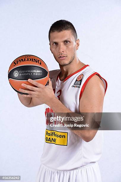 Marko Tomas poses during the Cedevita Zagreb 2014/2015 Turkish Airlines Euroleague Basketball Media Day at Drazen Petrovic Arena on September 25,...