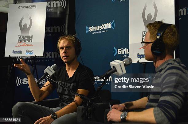 Music producer/DJ Armin van Buuren attends "Armin Only" hosted by Ben Harvey on BPM at SiriusXM Studios on December 13, 2013 in New York City.