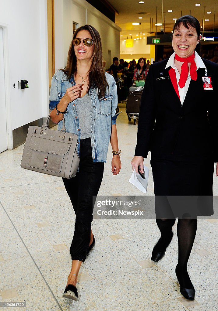 Alessandra Ambrosio Arrives At Sydney Airport