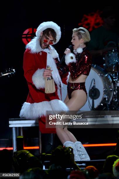 Miley Cyrus performs onstage during Z100's Jingle Ball 2013, presented by Aeropostale, at Madison Square Garden on December 13, 2013 in New York City.