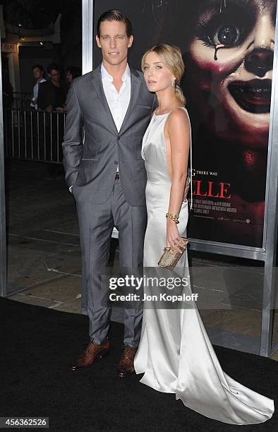 Actor Ward Horton and actress Annabelle Wallis arrive at the Los Angeles Premiere "Annabelle" at TCL Chinese Theatre on September 29, 2014 in...