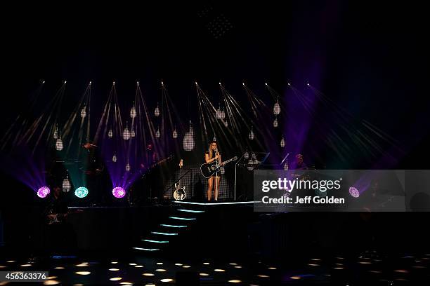 Colbie Caillat performs at the Fred Kavli Theatre as she tours in support of her new album 'Gypsy Heart' on September 26, 2014 in Thousand Oaks,...