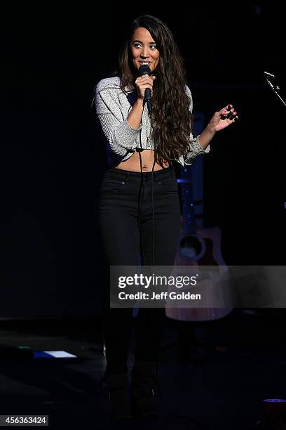 Sierra Deaton of Alex & Sierra performs at the Fred Kavli Theatre on September 26, 2014 in Thousand Oaks, California.