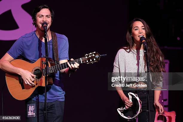 Alex Kinsey and Sierra Deaton of Alex & Sierra perform at the Fred Kavli Theatre on September 26, 2014 in Thousand Oaks, California.
