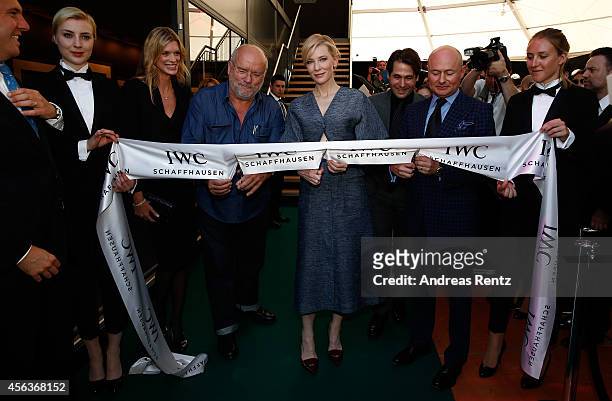 Nadja Schildknecht, Peter Lindbergh, Cate Blanchett, Karl Spoerri and Georges Kern attended the official opening of the Timeless Portofino...