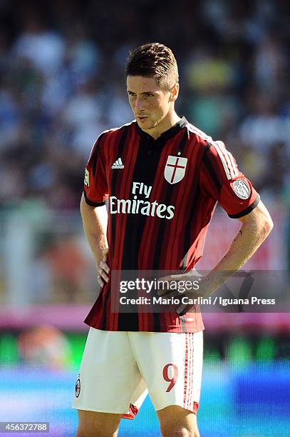 Fernando Torres of AC Milan looks on during the Serie A match between AC Cesena and AC Milan at Dino Manuzzi Stadium on September 28, 2014 in Cesena,...