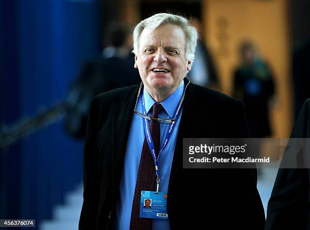 Lord Grade attends the Conservative party conference on September 30, 2014 in Birmingham, England. The third day of conference will see speeches on...