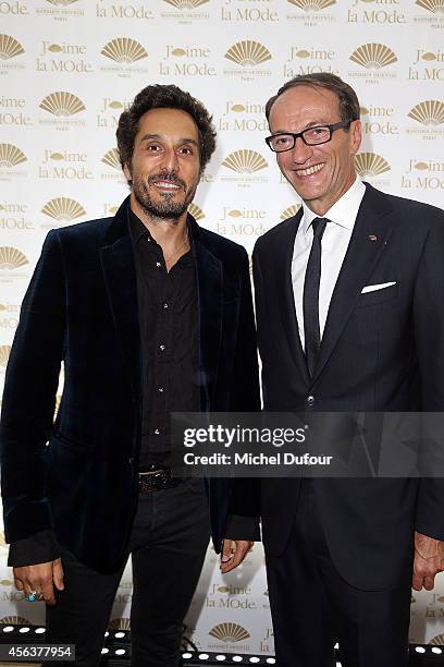 Vincent Elbaz and Philippe Leboeuf attend 'J'aime La Mode 2014' party in Mandarin Oriental as part of the Paris Fashion Week Womenswear Spring/Summer...