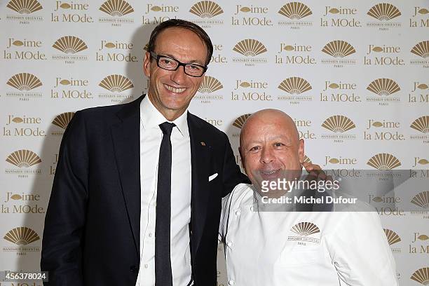 Philippe Leboeuf and Thierry Marx attend 'J'aime La Mode 2014' party in Mandarin Oriental as part of the Paris Fashion Week Womenswear Spring/Summer...